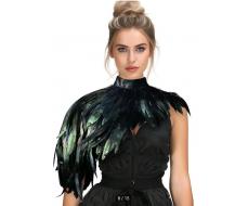 Feather Cape Shawl Costume Black  Wings Collar Adult Crow  Neck