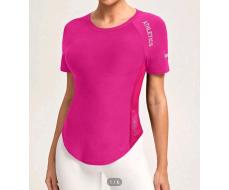 SHEIN Yoga Basic Round Neck Solid Color Sports T-Shirt With Letter Print