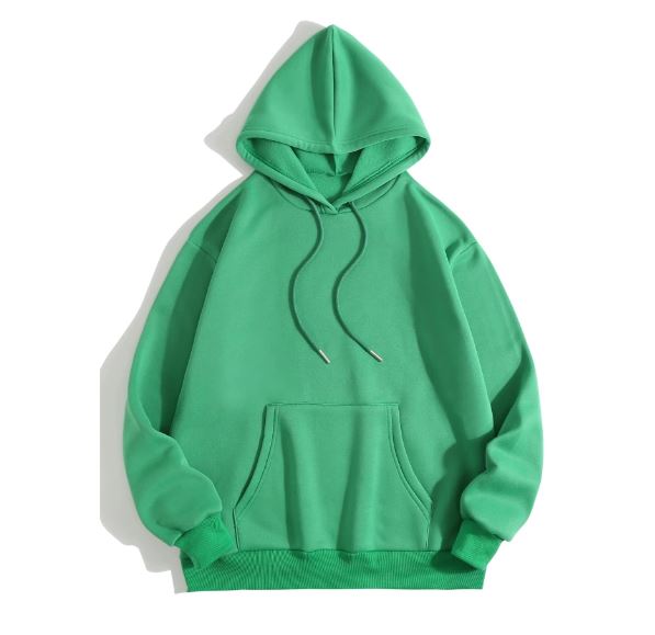 SHEIN EZwear Solid Drawstring Pocket Front Hooded Sweatshirt SKU: sw2109013428838514