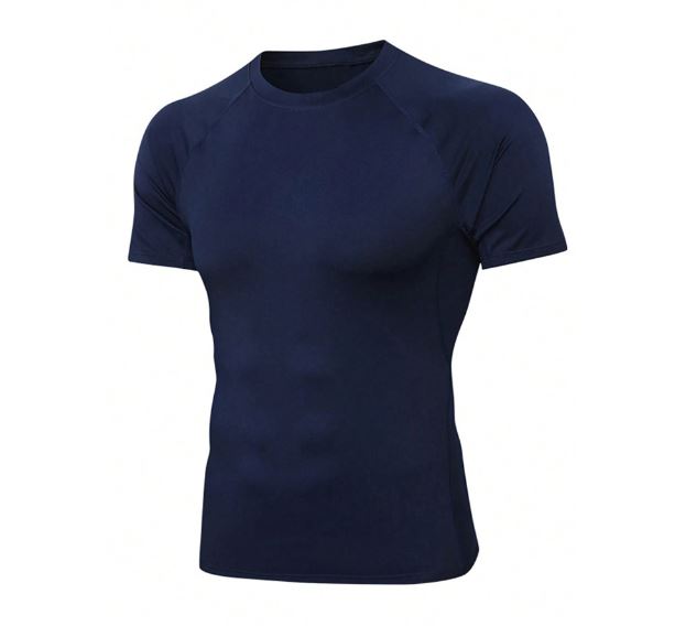 Men's Fitness Short Sleeve Slim Fit T-Shirt Gym Clothes Men Basic T Shirt SKU: st2309300155222435