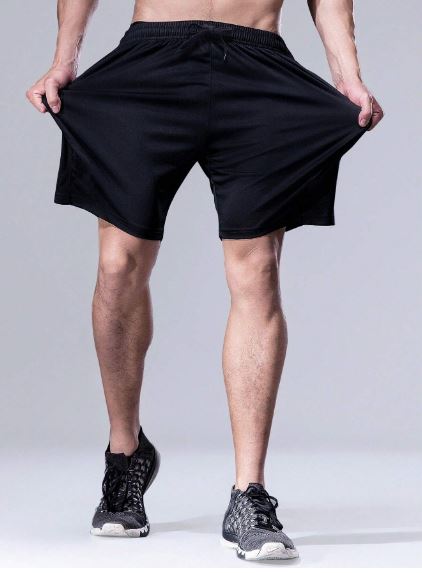 Men's Sports Quick-Drying Hiking Shorts Lightweight Athletic Workout Running Shorts For Gym, Basketball Training Black Shorts SKU: st2310194869435225