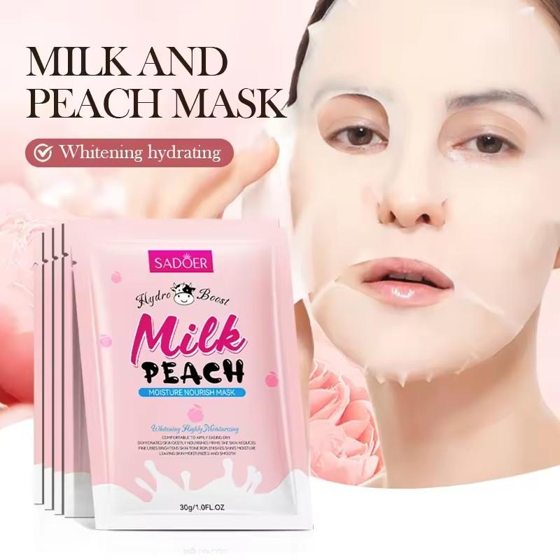 SADOER Увлажняющая и омолаживающая кожу молочная маска для лица Milk Peach, 30гр.