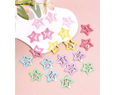 20 шт 20pcs/Pack Bagged Colorful Star Pattern Hair Clips BB Clips Side Bangs Clips Y2K Women Hair Accessories