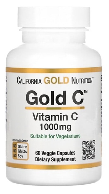 -42% California Gold Nutrition Gold С, витамин С класса USP, 1000 мг, 60 вегетарианских капсул