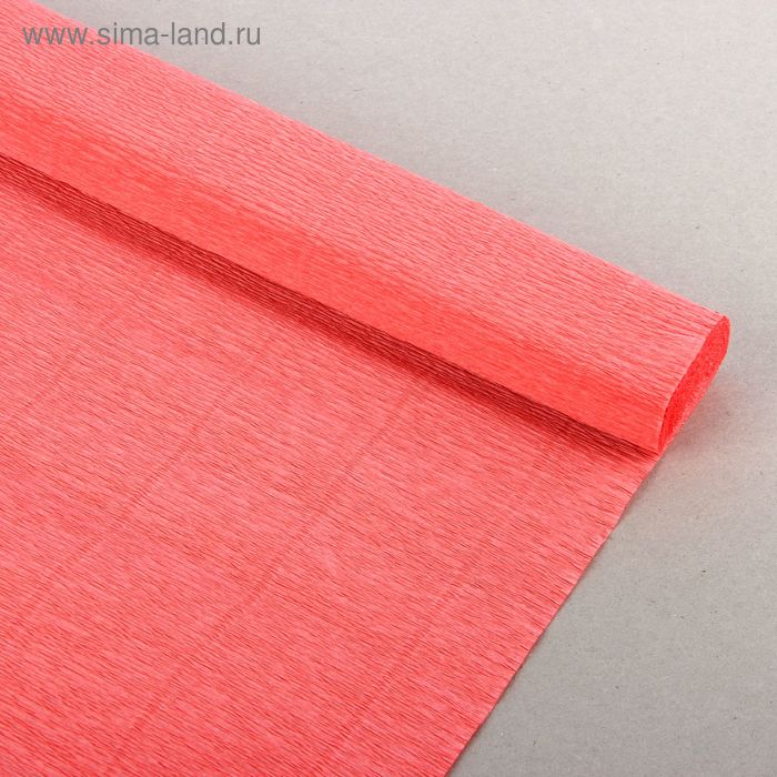 Бумага для упаковки и поделок, гофрированная, розовая, персиковая, однотонная, двусторонняя, рулон 1 шт., 0,5 х 2,5 м