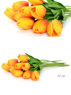 Цветок искусственный Тюльпан 30 см оранжевые / 1205