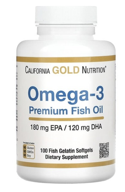 -50%California Gold Nutrition омега-3, рыбий жир премиального качества, 100 капсул из рыбьего желатина