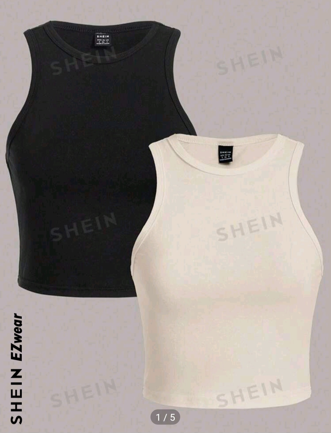 2 шт SHEIN EZwear 2pcs/Set Casual Simple Slim Fit Women Sleeveless Tank Tops, Suitable For Summer