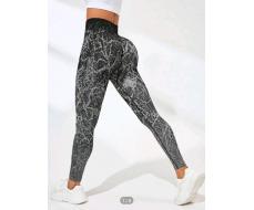 Women's Allover Print Yoga Leggings, Black & White, Sports Pants