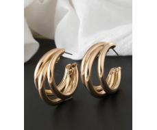 ПРИСТРОЙ!!!   Серьги 1pair Simple Vintage Metallic Hoop Earrings