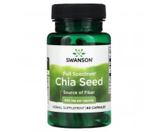 Swanson, Семена чиа полного спектра, 400 мг, 60 капсул