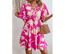 SHEIN VCAY Floral Print Surplice Neck Butterfly Sleeve Dress SKU: sw2302022721169961