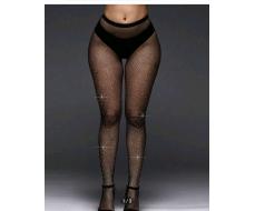 1pair Women Rhinestone Decor Casual Tights, For Party