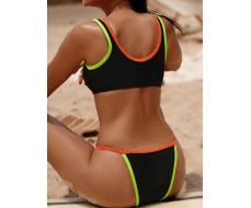 SHEIN Swim Women Fashion Colorblock Bikini Set SKU: sz2403022203315255