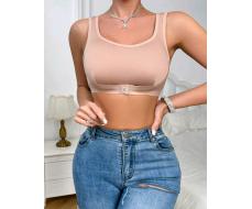 1pc Comfortable Women's Solid Color Wireless Bra