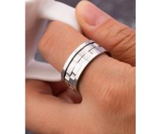 Модное и популярное мужское вращающееся минималистичное кольцо-антистресс  из нержавеющей стали для ювелирного подарка и стильного образа АРТИКУЛ: sj2205178485499029