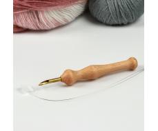 Игла для вышивания, для ковровой техники, d = 5 мм, с нитевдевателем, цвет золотой