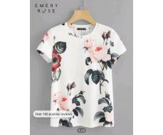 EMERY ROSE Large Flower Print Tee