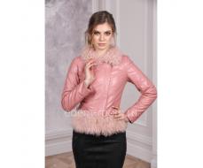 Куртка из эко-кожи розового цвета