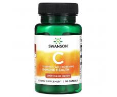Swanson, Витамин C с шиповником, 1000 мг, 30 капсул
