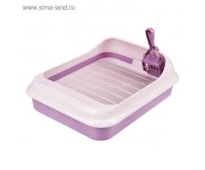Набор: туалет+совок "Феликс" для кошек, 45 x 35 x 15 см, фиолетовый