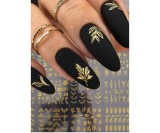 ПРИСТРОЙ!!!16X28cm Золотые Бронзовые наклейки для ногтей дизайнерские Роскошные Наклейки для ногтей с золотыми листьями Большой лист