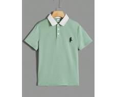 Повседневная и удобная рубашка-поло SHEIN Tween для мальчиков с принтом всадника в цветную клетку АРТИКУЛ: sk211029978088013