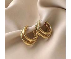 ПРИСТРОЙ!!!   Серьги 1pair Simple Vintage Metallic Hoop Earrings