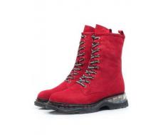 B2001W-418VB RED Ботинки зимние женские (натуральная замша, натуральный мех)