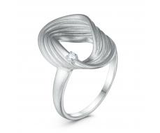 Кольцо из серебра с фианитом родированное К50262_001р