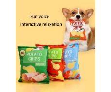 1 шт Хрустящая подушка для собак Plush Simulation Potato Chips Sound Squeaky Toy For Pet Dogs