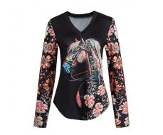 EMERY ROSE Women's Floral Print Raglan Long Sleeve T-Shirt SKU: sz2401126199694796