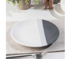 Тарелка «Полоски», d=21 см, цвет серый