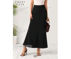 EMERY ROSE Solid Mermaid Hem Skirt