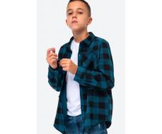 Артикул: HF00732 Рубашка в клетку для мальчика из футера двухнитки