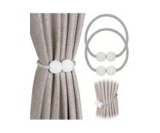 2 шт Серебро Магнитные подхваты для штор Gray Magnetic Curtain Buckle, Pearl Decorated Tieback Rope, Suitable For Thin Or Transparent Curtains SKU: sh240222325771648