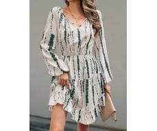 SHEIN LUNE Random Print Long Sleeve Dress For Women SKU: sz2407139323252055