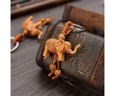 Брелок 1pc Vintage Polyresin Lucky Elephant Carved Pendant Keychain Key Ring For Men And Women Gift Bag Present Key Chain Charms Therian SKU: sg2306300994001044