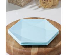 Набор фигурных тарелок «Геометрия», 6 шт, 21×19 см, цвет МИКС