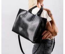 Женская кожаная сумка 302 BLACK