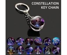 Брелок Знак зодиака1pc New 12 Constellations Keychain, Starry Sky Glow-In-The-Dark Keyring, Time Stone Glass Ball Keychain, Pendant Keyring Gift SKU: sc2404064222858996