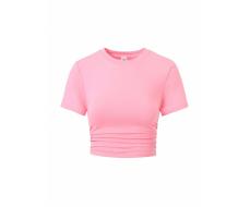 Летняя однотонная плиссированная футболка с коротким рукавом для девочек-подростков АРТИКУЛ: sk2403187829998714