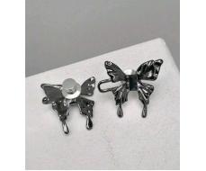1pair Adjustable Waist Buckle With Hidden Brooch For Butterfly Pants, Denim Waistband Alteration Tool - Fashionable Waist Decor For Jeans, Waist Adjustment Accessory