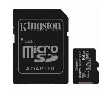 Карта флэш-памяти MicroSD 64 Гб Kingston Canvas Select Plus UHS-1, A1+ SD адаптер (black)