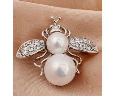 Брошь 3 см Cute Rhinestone Bee Brooch Women Party Accessories Insect Faux Pearl Corsage Brooches Cardigan Suit Clothing Accessories Gift SKU: sj2310186490158333