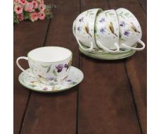 УЦЕНКА Сервиз чайный «Зелёный сад», 8 предметов: 4 чашки 220 мл, 4 блюдца