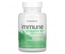 NaturesPlus, Витамин D3 для иммунитета, 125 мкг (5000 МЕ), 60 мягких таблеток