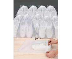 10 штук 10Pcs/Set Shoe Dust Covers Non-Woven Dustproof Drawstring Clear Storage Bag Travel Pouch Shoe Bags Drying Shoes Protect Shoes SKU: sg2404242077096726