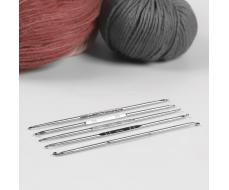 Набор двухсторонних крючков для вязания, 13 см, диаметр 0,5-3 мм МИКС, 5 шт