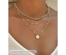 New Fashion Round Layered Chain Pendant Clavicle Necklace